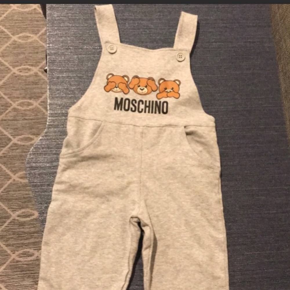 Baby moschino cotton jumpsuit